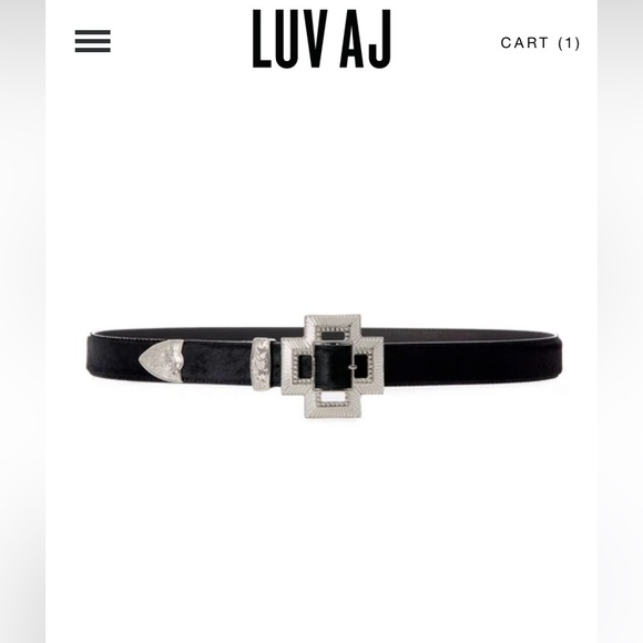 LUV AJ SILVER CROSS BELT PONY HAIR ANINE BING FOR LOVE LEMONS STONE COLD FOX - Picture 2 of 9